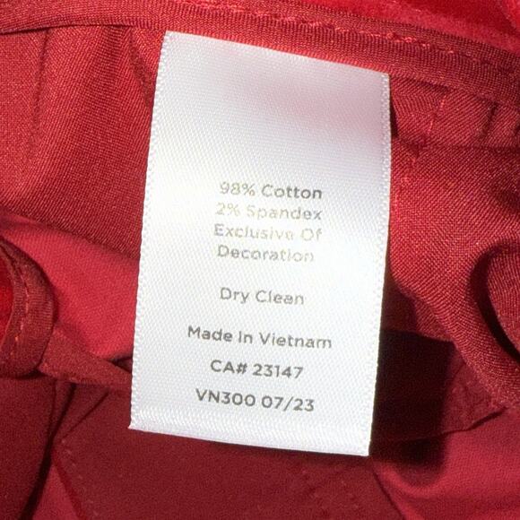 Talbots Women’s Velvet Slim Ankle Pants Red Size 12 NWT - Picture 6 of 6